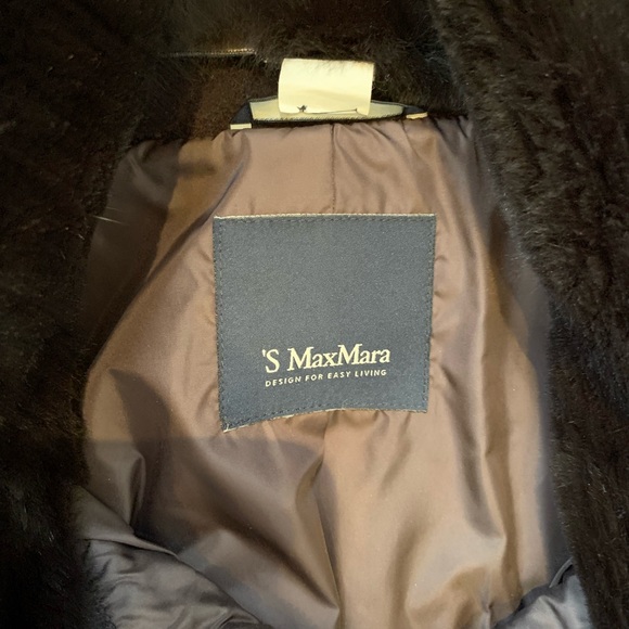 S Max Mara chocolate brown wool coat with real fur collar - Picture 4 of 7